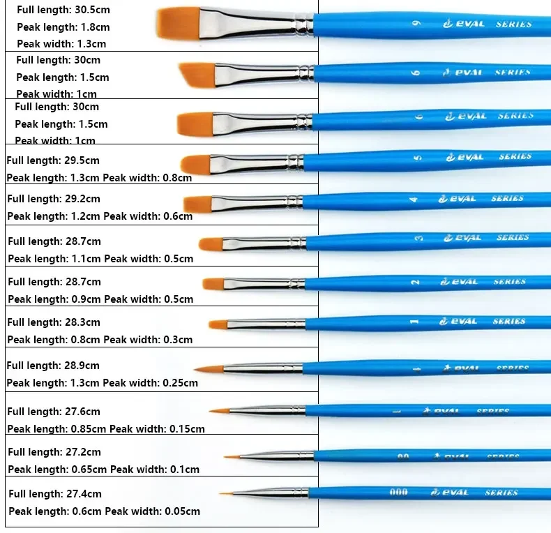24 pcs Nylon Bristle Hair Wooden Rod Watercolor Painting Brush Pen Set for Professional Use of Artists Oil Acrylic Painting Art