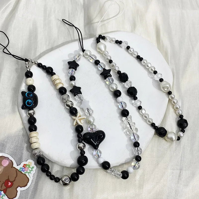 Star Heart Butterfly Pearl Beaded Phone Chain Hanging Cord Charms Phone Case Strap Summer Handmade Mobile Lanyard Jewelry Gifts - náhled 2
