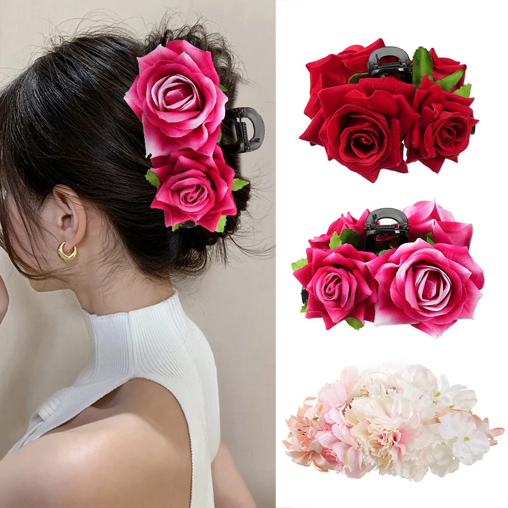 

Molans Simulated Flower Hair Claws Hair Clip Women Wedding Holiday Fashion Ponytail Hairpin Hair Accessories Hair Cra