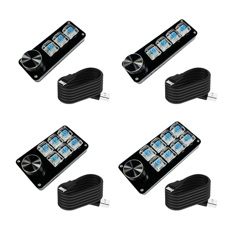 

MultiFunction Programmable Macro Keypad With Mechanical Key, Customs Setting for Gaming Editing Media Controls Dropship