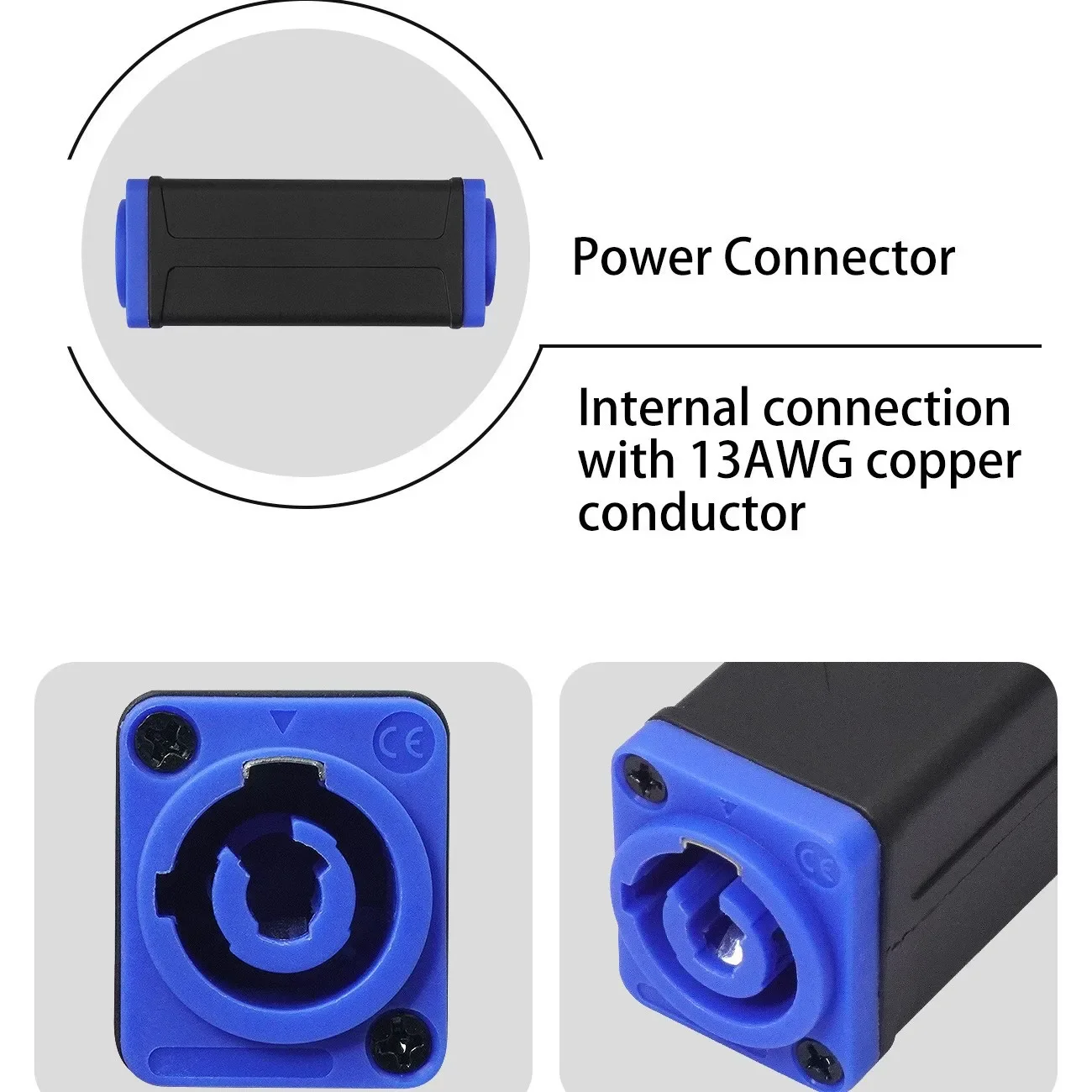 large screen stage lighting beam lamp 3-core power female socket dual input and dual output straight-through adapter