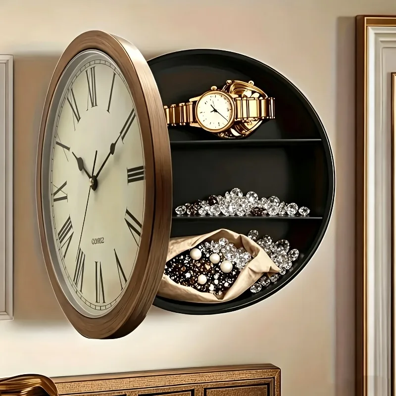 Creative Wall Clock Hidden Storage Box Sight Secret Compartment Hide Cash Jewelry Keys Valueable For Home Office Decoration Safe
