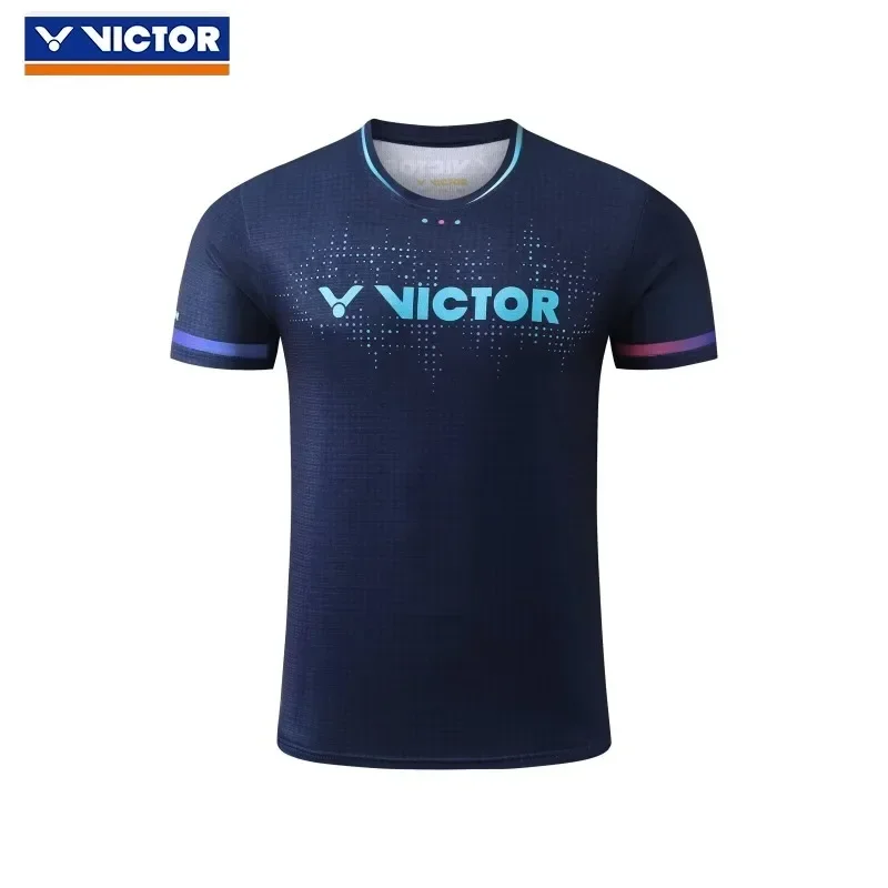 New Victor Badminton short sleeve T-shirt quick drying breathable competition training sports running top gym badminton suit Men