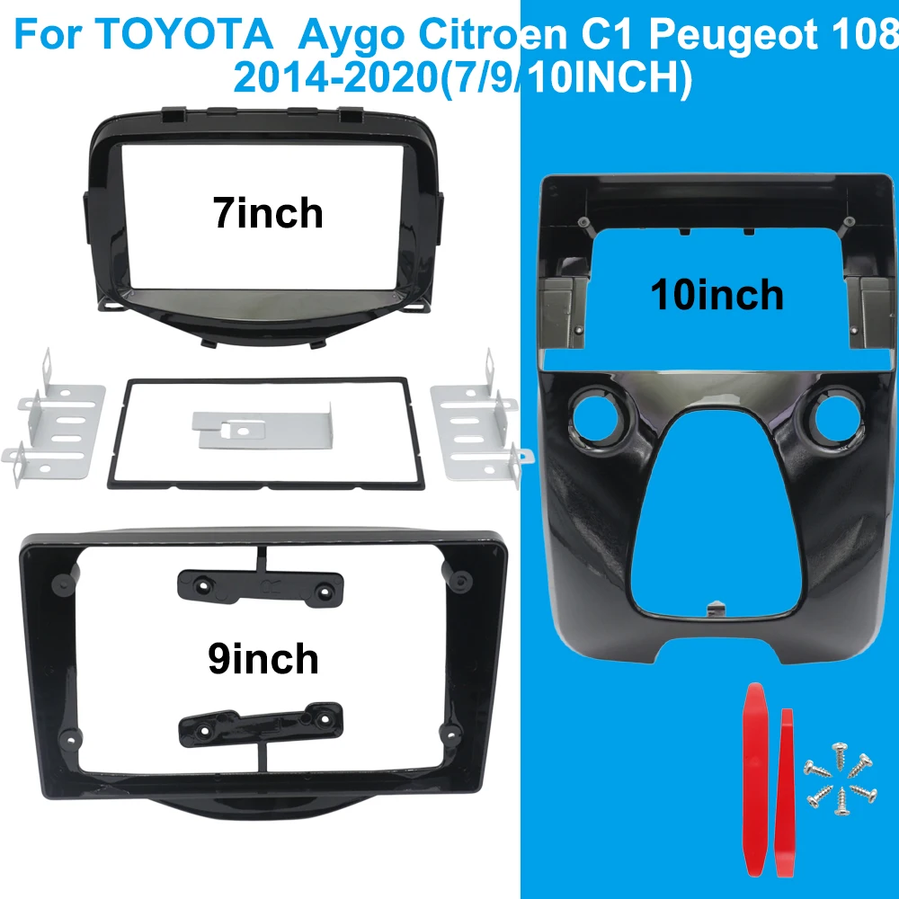8/9/10.1 Inch For TOYOTA Aygo Citroen C1 Peugeot 108 2014-2020 Car Radio Android Screens Navigation Cables Canbus Frame