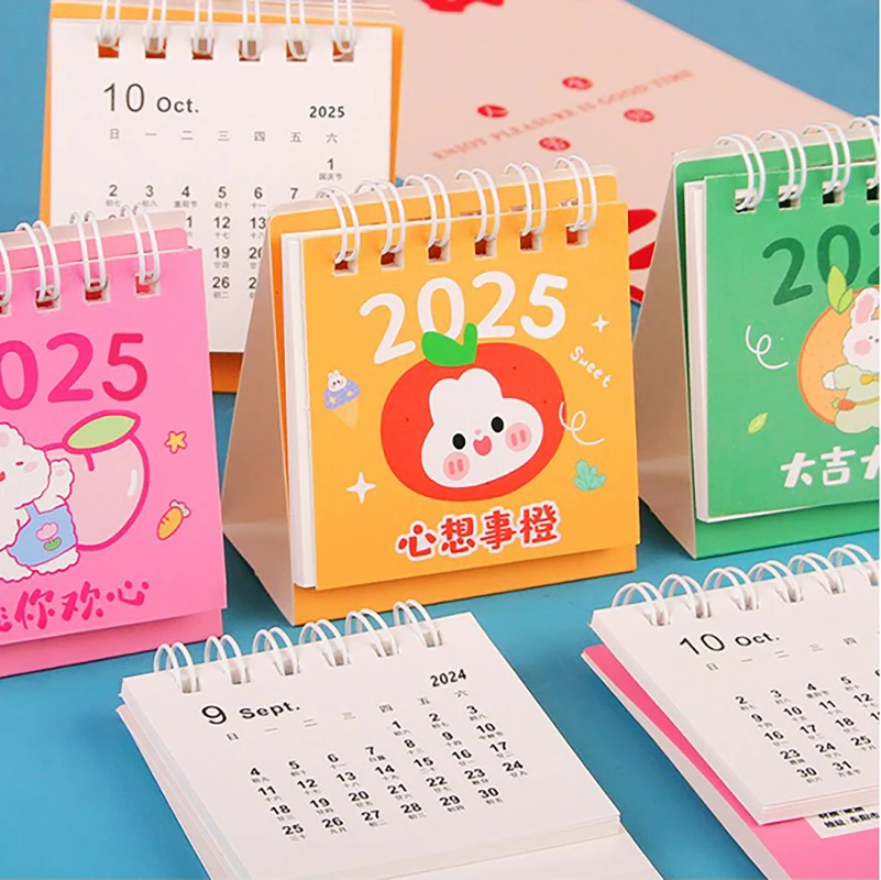 Rabbit Bunny Mini Desk Calendar 2024 2025 Small Desktop Calendar For Home Office School Supplies To Do List Advent Calendar