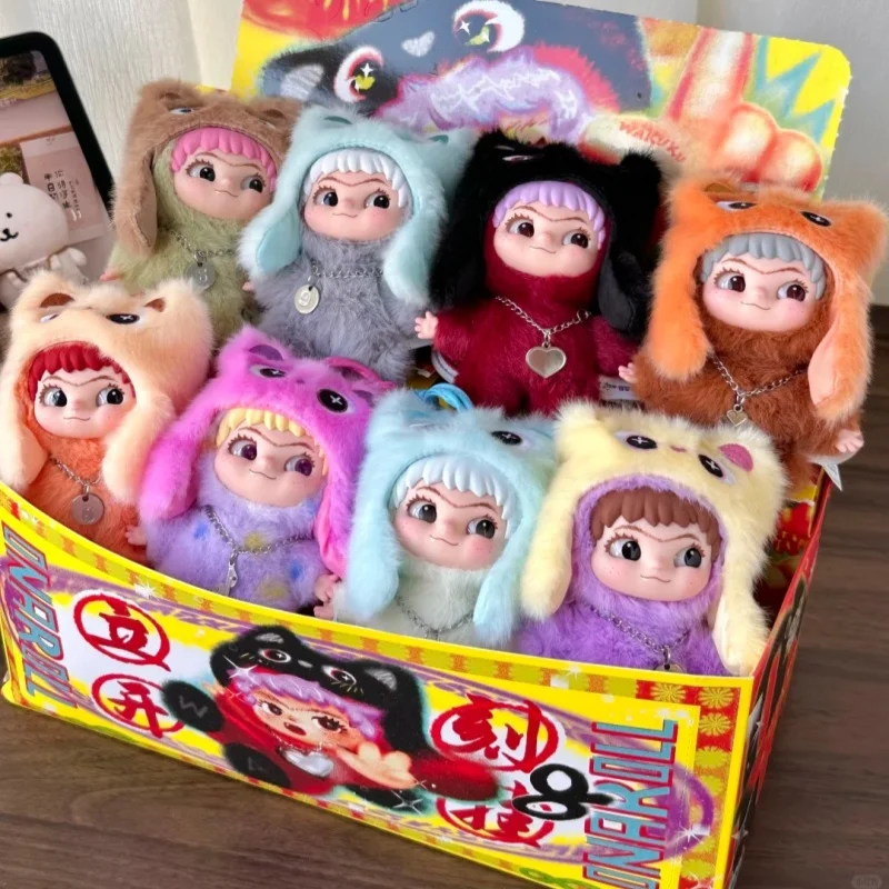 

Genuine Wakuku V3 On A Roll Series Blind Box Kawaii Cute Vinyl Plush Doll Bag Pendant Keychain Trendy Toy Girls Kids Gift