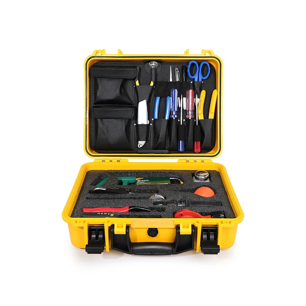 FCST210205 Fiber Optic Fusion Splicing Tool Kit Including Scissor Steel Wire Rope Cutter Fiber Cable Jacket Stripper