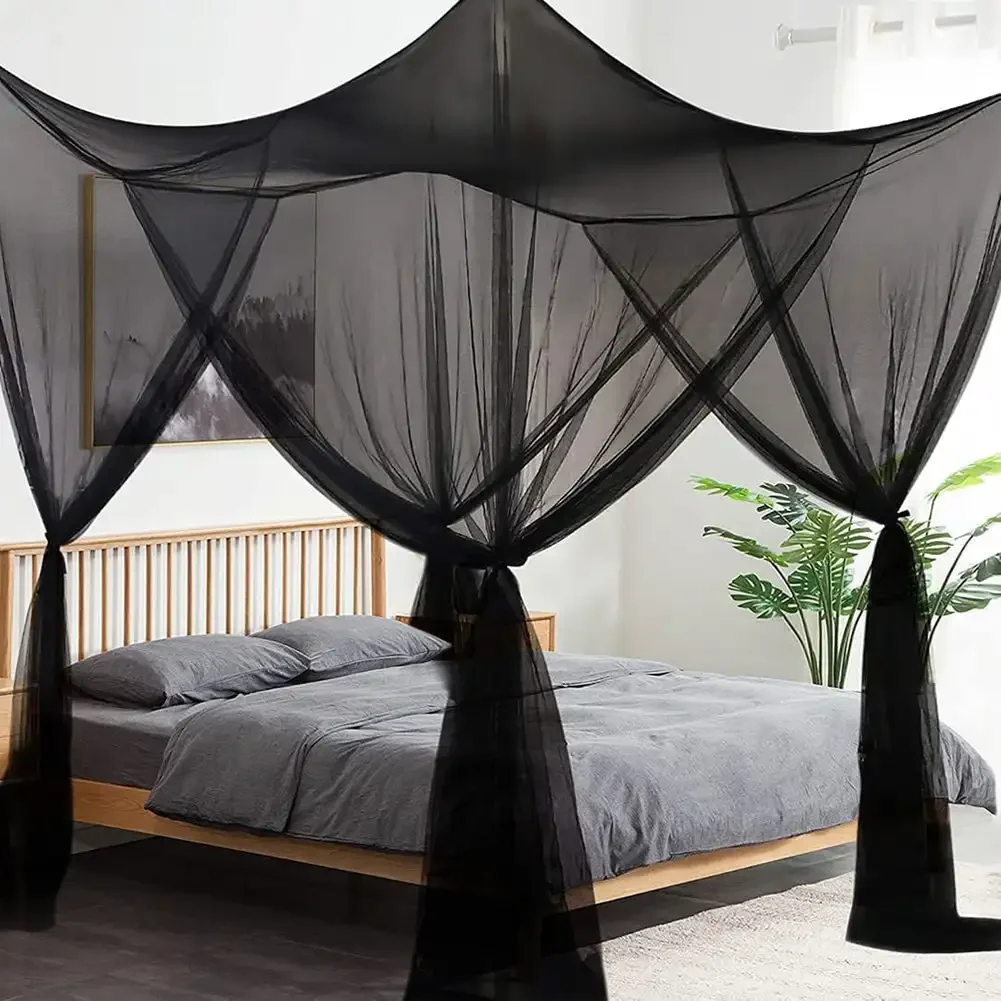 Sexy Mosquito Net Palace Four Door King/Queen Double Size Home Single Bed Prevent Insect Outdoor Square Grace White Canopy Net