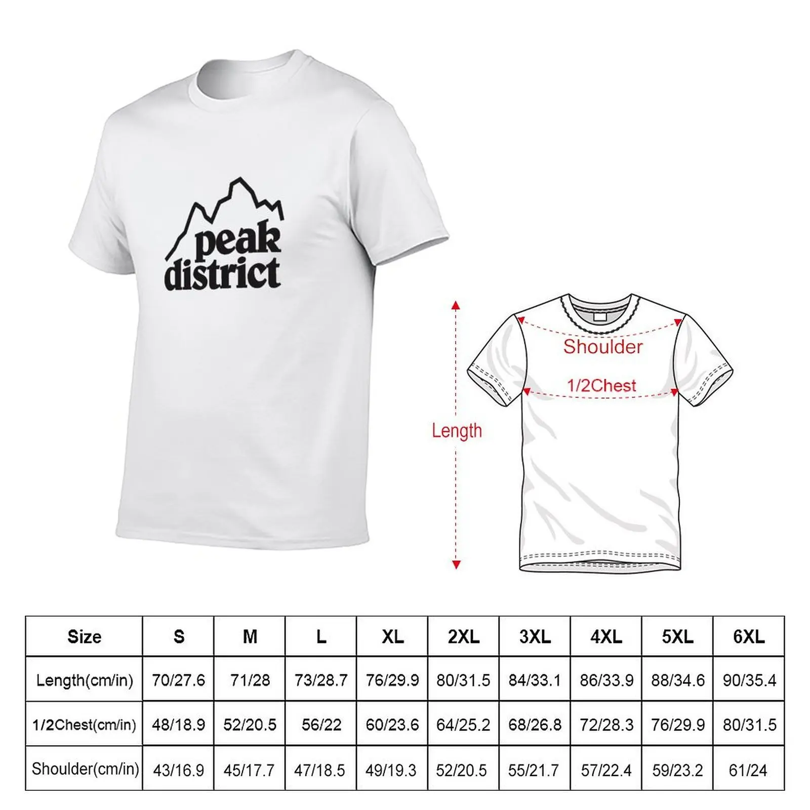 تي شيرت Peak District Retro Logo تي شيرت للرجال جرافيك مضحك مضحك تي شيرت فكاهي داكن تي شيرت