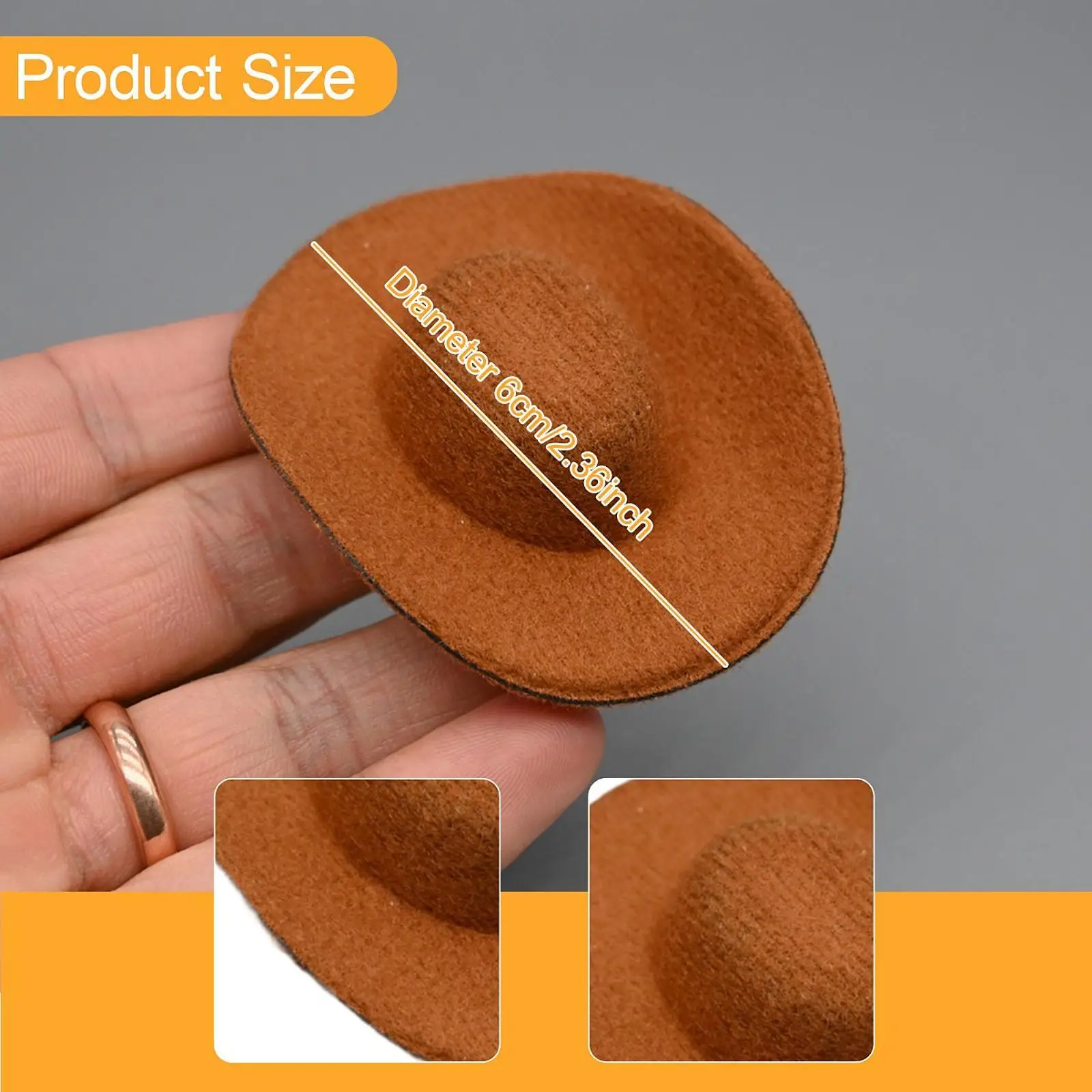 

1/6 Mini Cowboy Hat Doll Dress up Doll Props Decoration Miniature Western Hat Action Figure Accessory for Families Friends