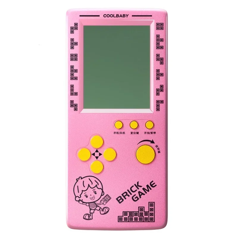 4.1 Inch Large Screen Mini Portable Classic Handheld Game Machine Brick Game Kids Toy with Game Music Playback