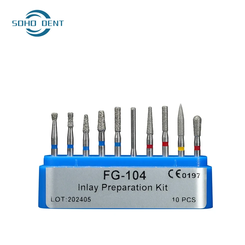 10 صناديق الأسنان الماس Fg الأزيز التدريبات 1.6 مللي متر ل طبيب الأسنان قبضة يد بسرعة عالية تلميع أدوات تبييض الأسنان عدة معدات طبيب الأسنان