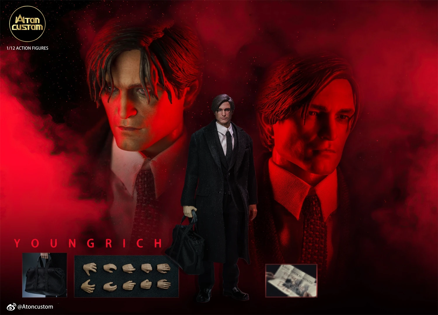 Atoncustom 1/12 Youngrich Robert Pattinson Bruce Wayne Action Figure 6INCHES Collection Doll