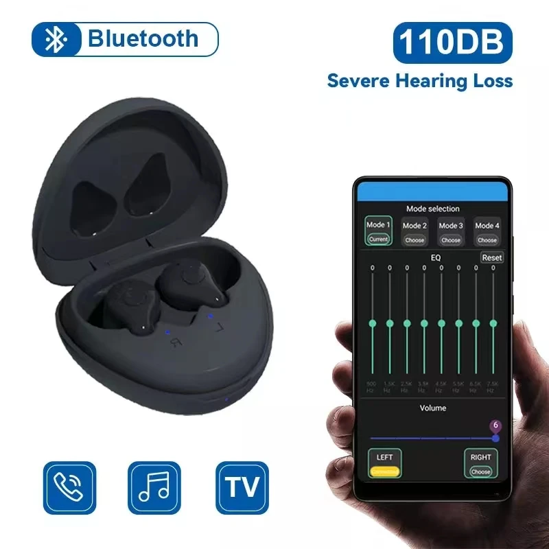 Bluetooth Hearing Aid Rechargeable Phone Connection Noise Reduce Sound Amplifier Hearing Aids Waterproof Earphone For Deafness