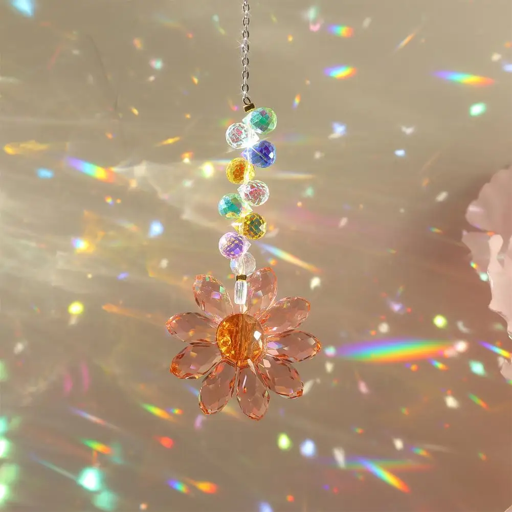 Sun Catcher Rainbow Christmas Tree Sun Catcher Sunflower Suncatcher Window Decoration Faux Rainbow Maker Hanging for Fall
