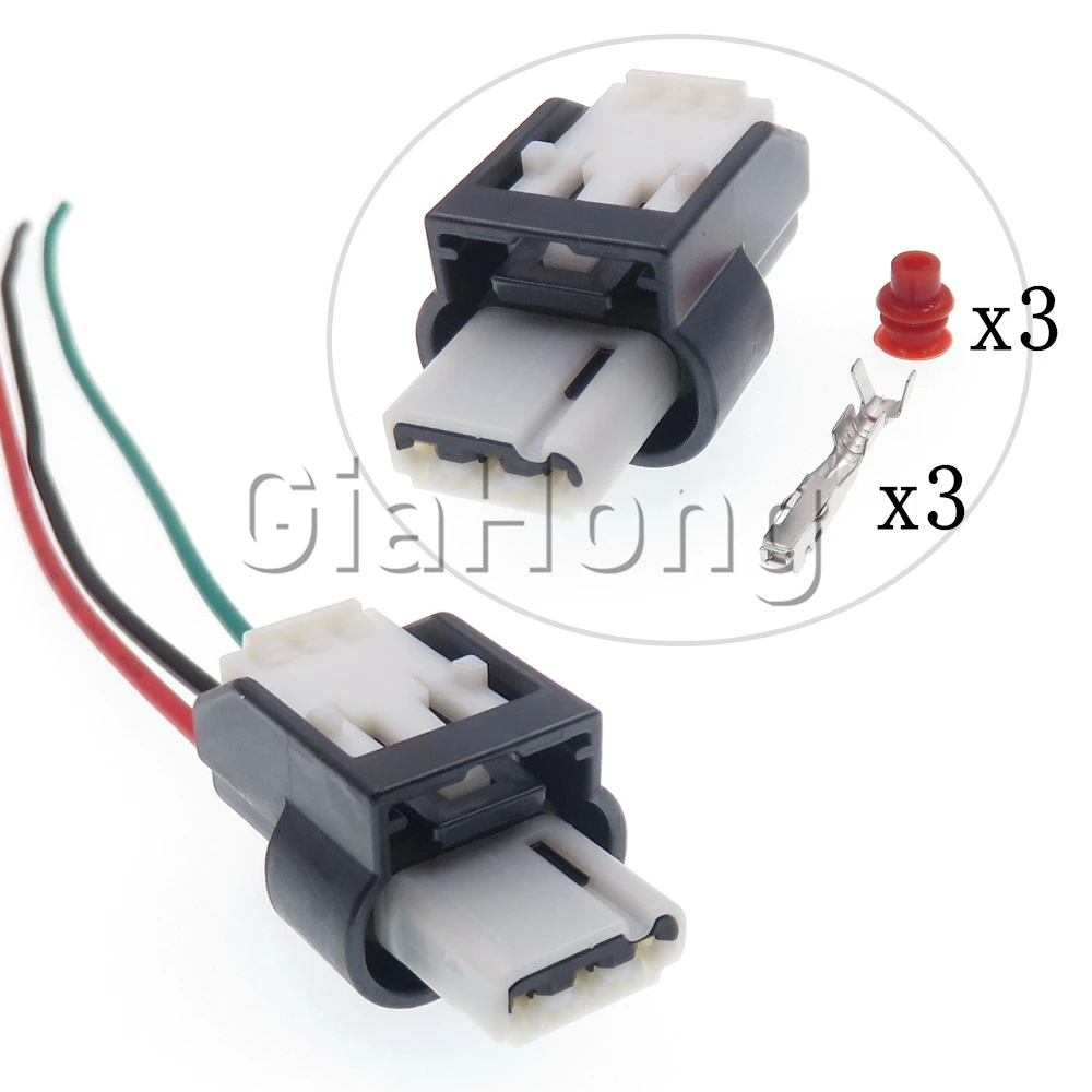 1 Set 3 Ways Automobile Starter Cable Harness Waterproof Plug 6189-7675 Auto Wiring Socket Car Wire Connector