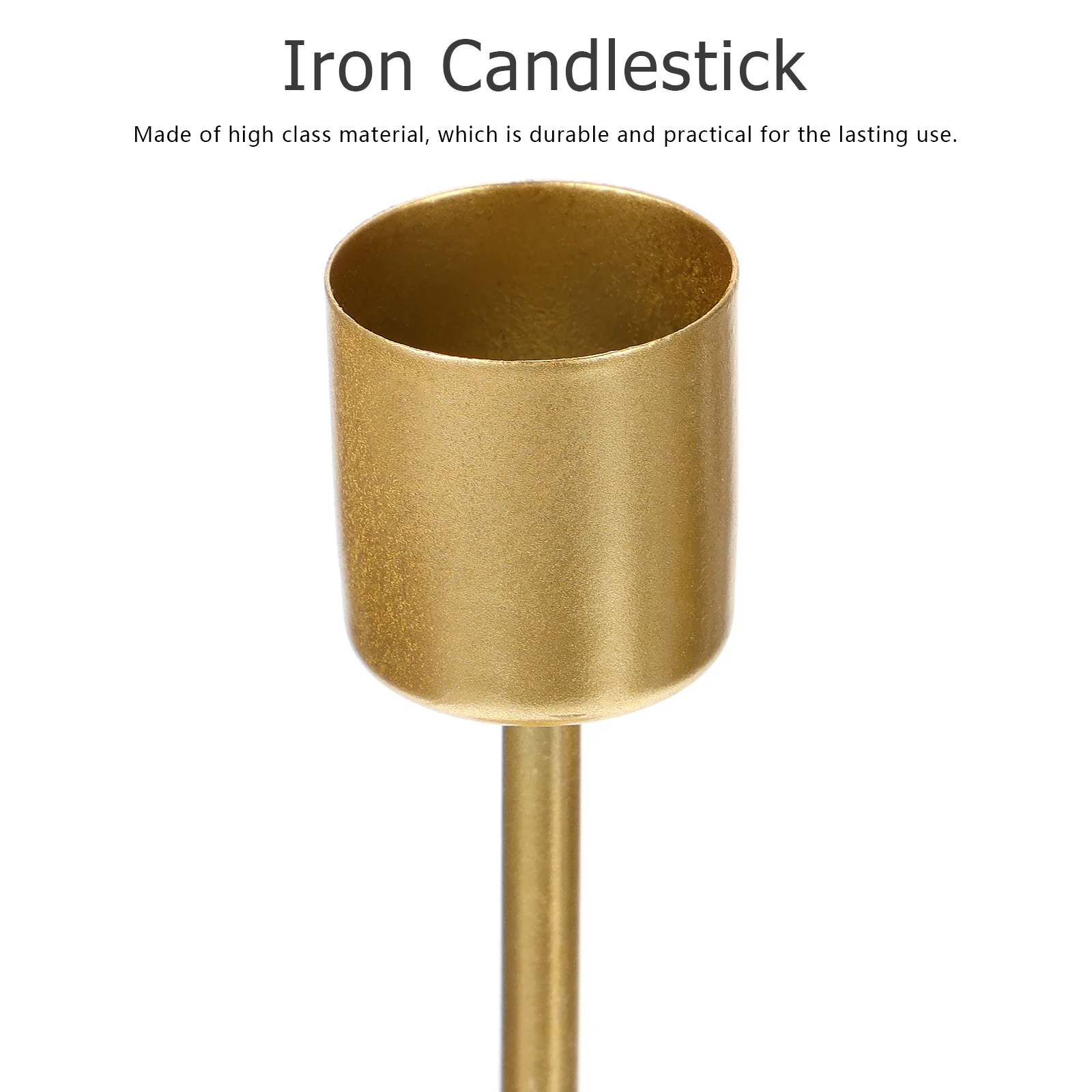 

Iron Candlestick Home Decor Single Head Wax Cup European Style Golden Holder Retro Romantic Wedding Banquet Decoration