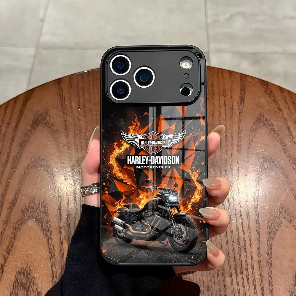 Cool H-Harley Car d-Davidson Phone Case for Iphone 17 Air 16 15 14 12 11 13 Pro Max Mini X Xr Xs Se Puls glass Cover view 6