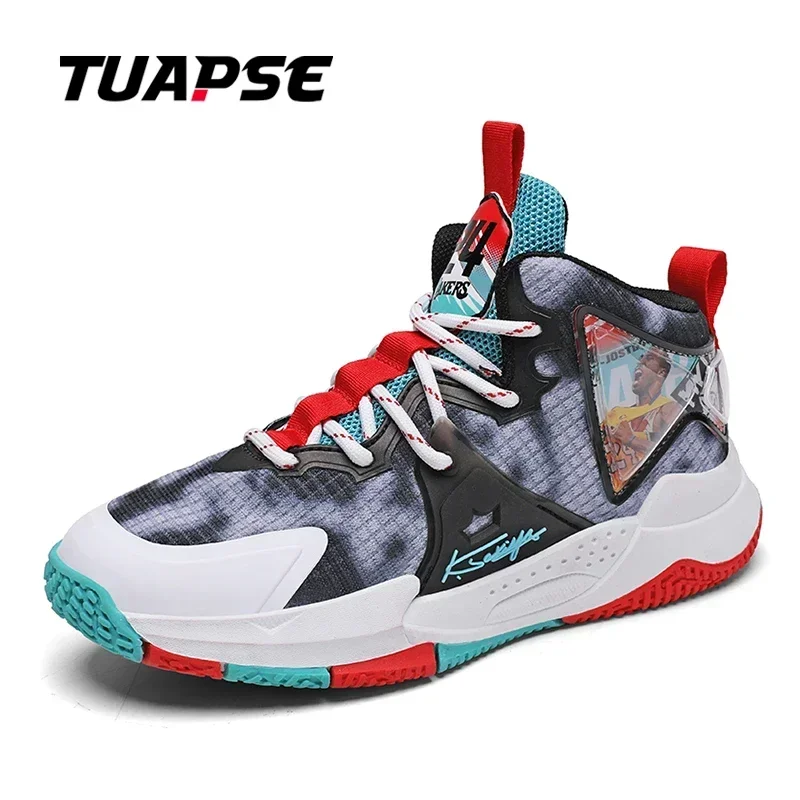 TUAPSE Children Sports Shoes Comfortable Fashion Field Indoor Rotating Button Training Basketball Shoes For Kids Size 31-40