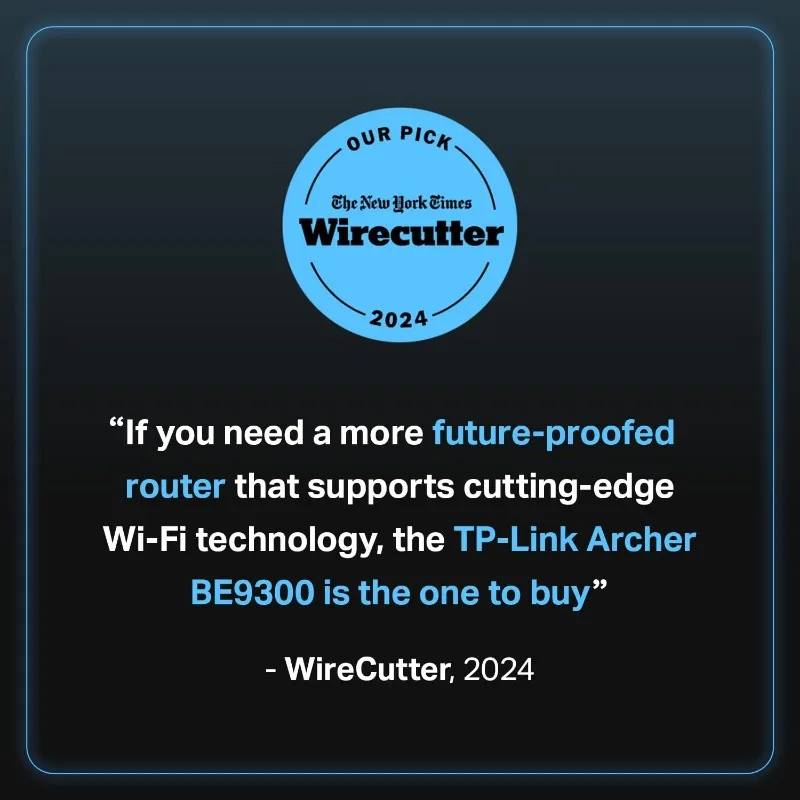 Tri-Band BE9300 WiFi 7 Router Archer BE550 6-Stream 9.2Gbps Full 2.5G Ports 6 Internal Antennas Covers Up to 2,000 Sq