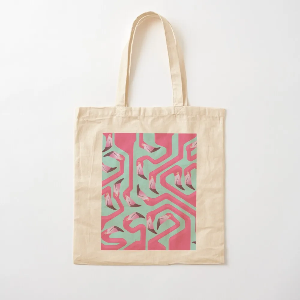 

Flamingo Maze on beach glass background. Tote Bag bag for beach tote bags cloth bags Canvas Tote Bag