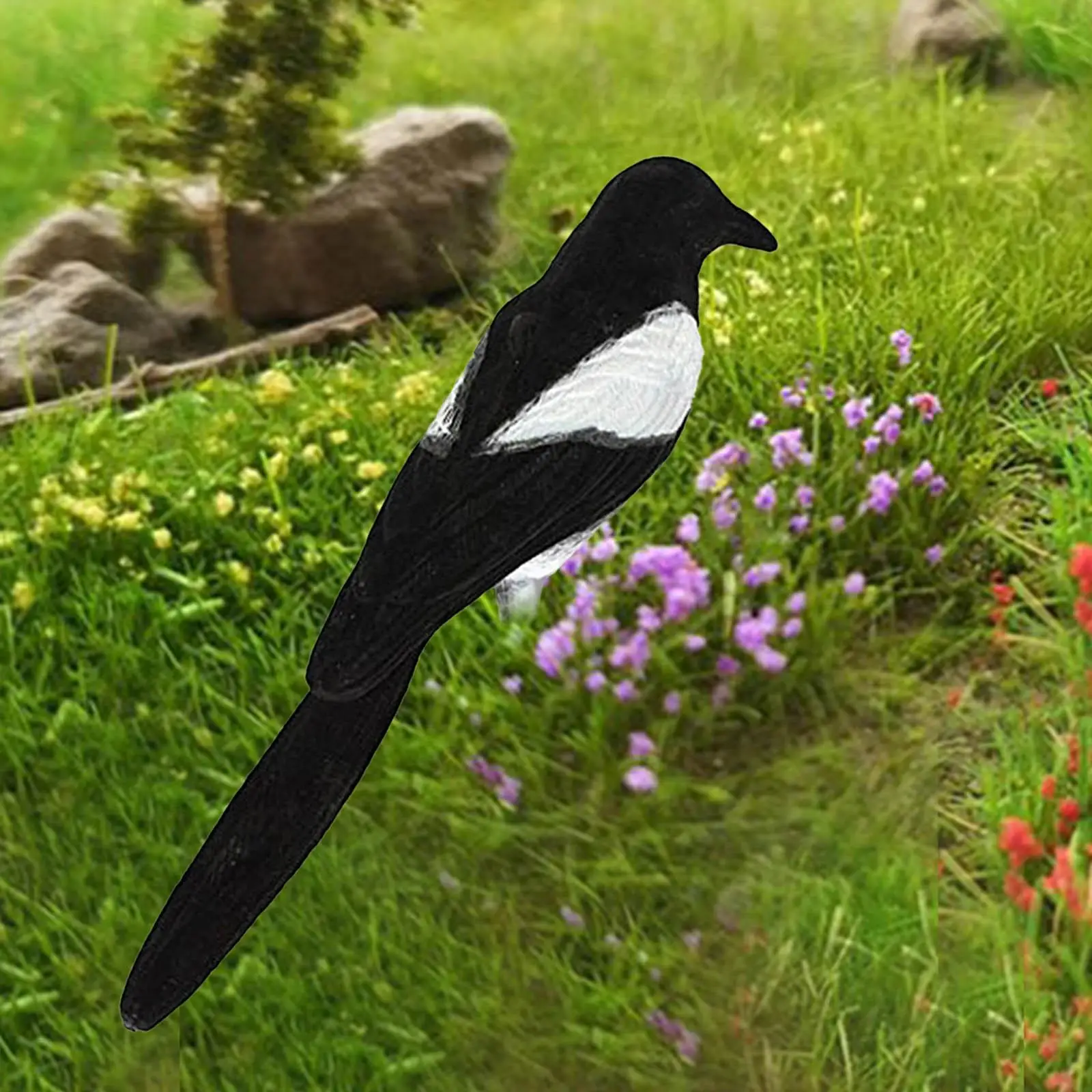 Realistic Magpie Decoy Plastic Bird Supplies Hunting for Birds Repeller Garden Control