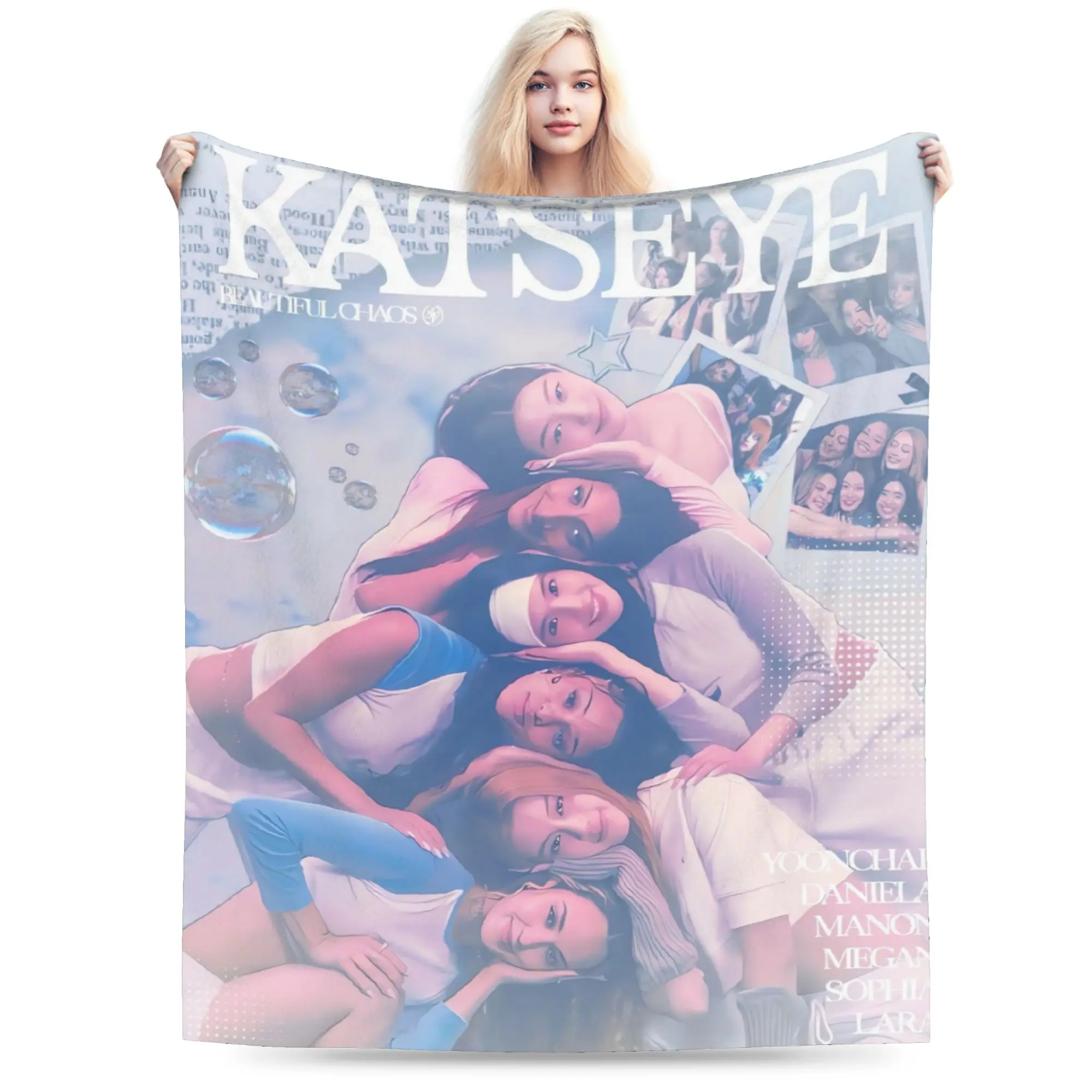 Blanket Katseye Warm Novelty Plush Bedding Throws For Living Room Travel Flannel Bedspread Bed Cover