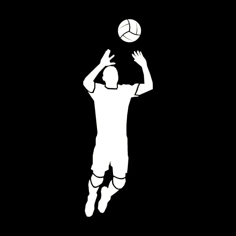 Volleyball Game Sports Players Control The Ball and Pass The Ball Fashion Car Shape Car Sticker Creative Black/white,18cm*6cm