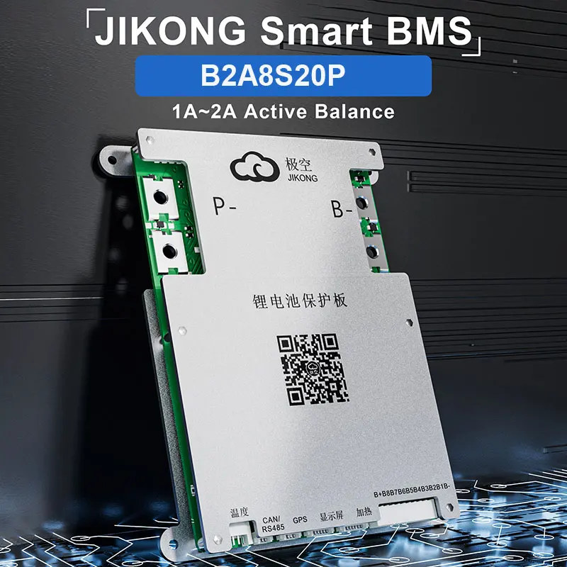 Jkbms b2a8s20p bluetooth rs485 kann 200a energie übertragung aktive balance 3s ~ 8s für lifepo4 li-ion 18650 batterie diy jbd smart bms