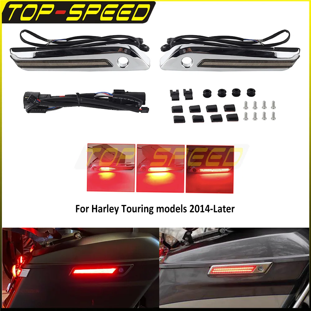 

Motorcycle Saddlebag Latch Lamp Flowing Rear LED Brake Turn Signal Light For Harley Touring Street Glide FLHR FLHTK FLHX 2014-23