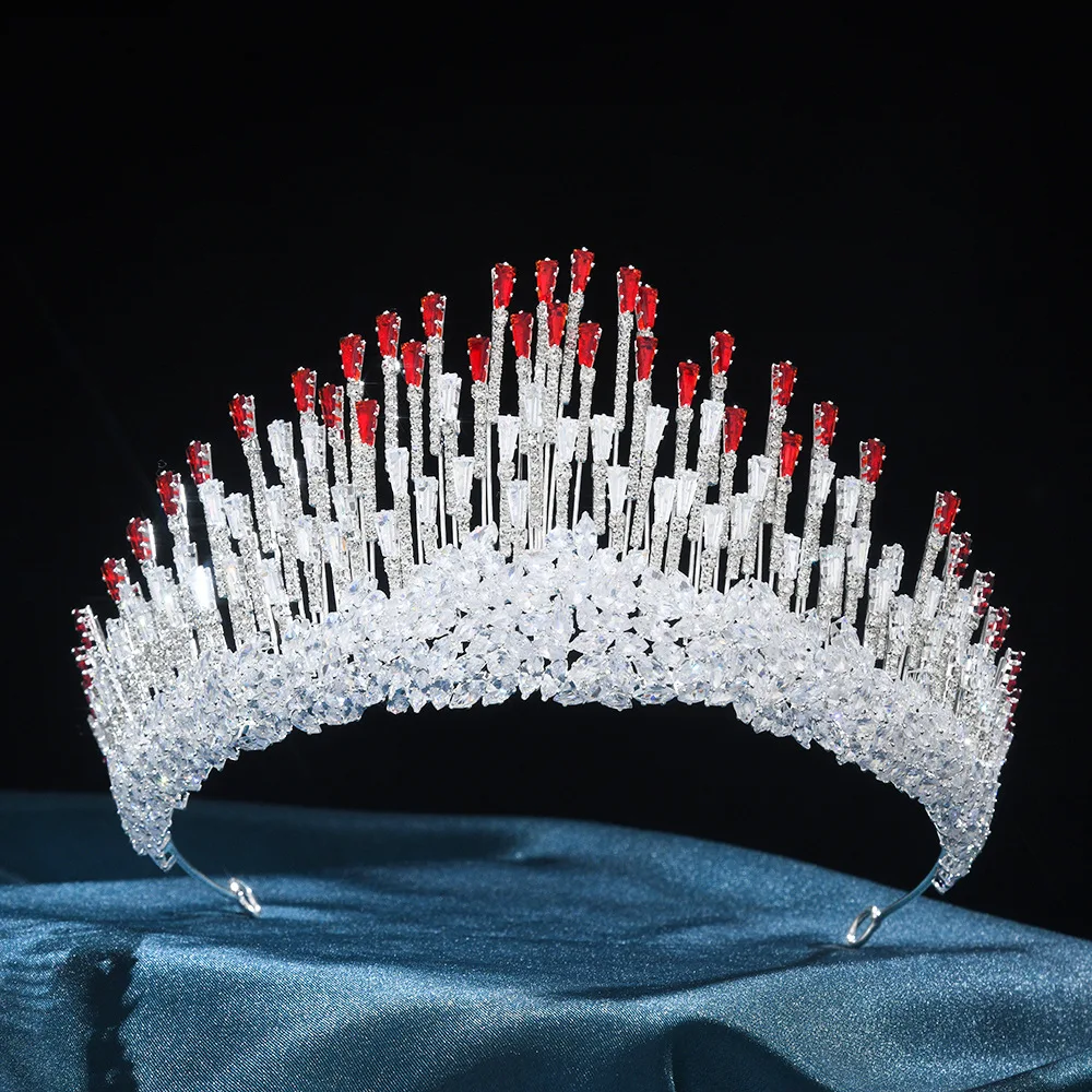 Luxury Big Queen Crowns Tiaras For Women Crystal CZ Bridal Tiara for Pageant Diadem Wedding Bride Hair Jewelry Headpiece Corona