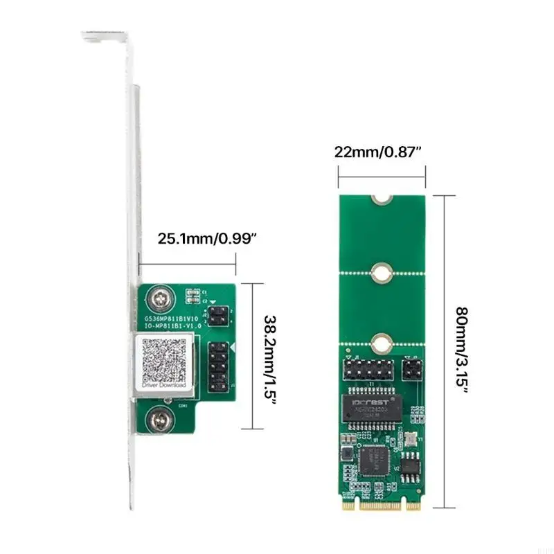 E1PF 2500Mbps M.2 2.5G Kartu Pengendali Kartu Ethernet Kartu Pengontrol I225 Chip
