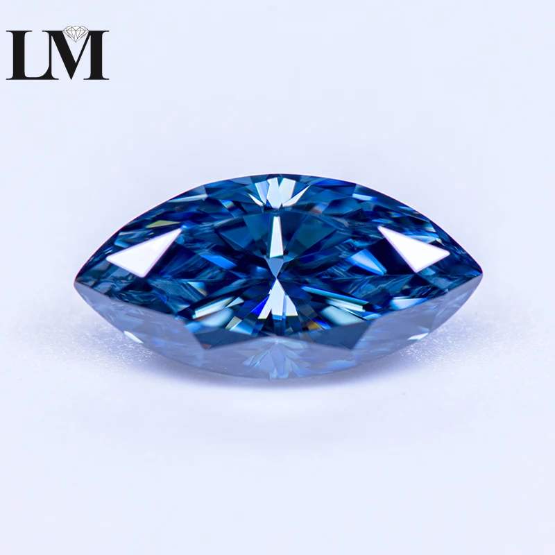 

Moissanite Stone Natural Color Royal Blue Marquise Cut Lab Grown Diamond Charms DIY Woman Jewelry Making With GRA Certificate