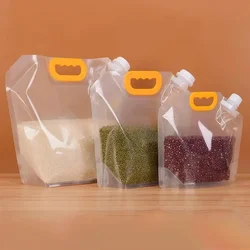 New Grain Storage Bag Transparent Self-standing Spout Bag Grain Bag Food Packaging Bags Liquid Solid Travel Storage Bags