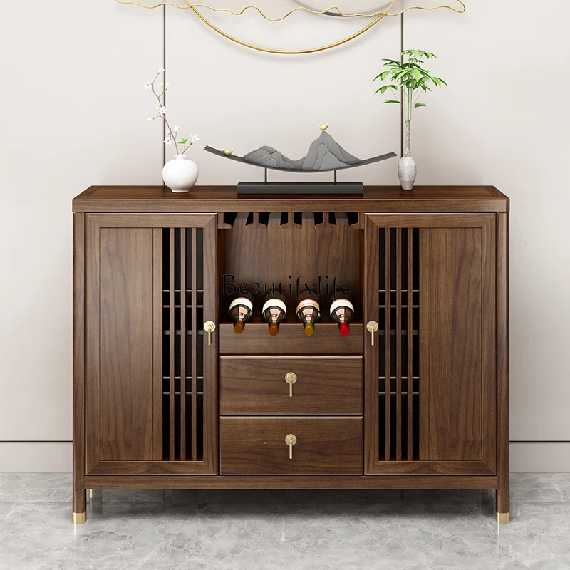 New Chinese Style Ugyen Wooden Cupboard Modern Minimalist Tea Kitchen Equipment Sideboard