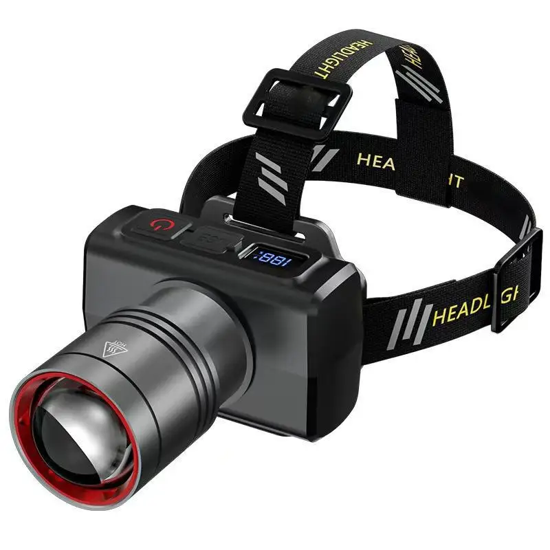 Aluminum Alloy Portable Headlamp for Outdoor Lighting  With Telescopic Zoom Function & Long Battery Life