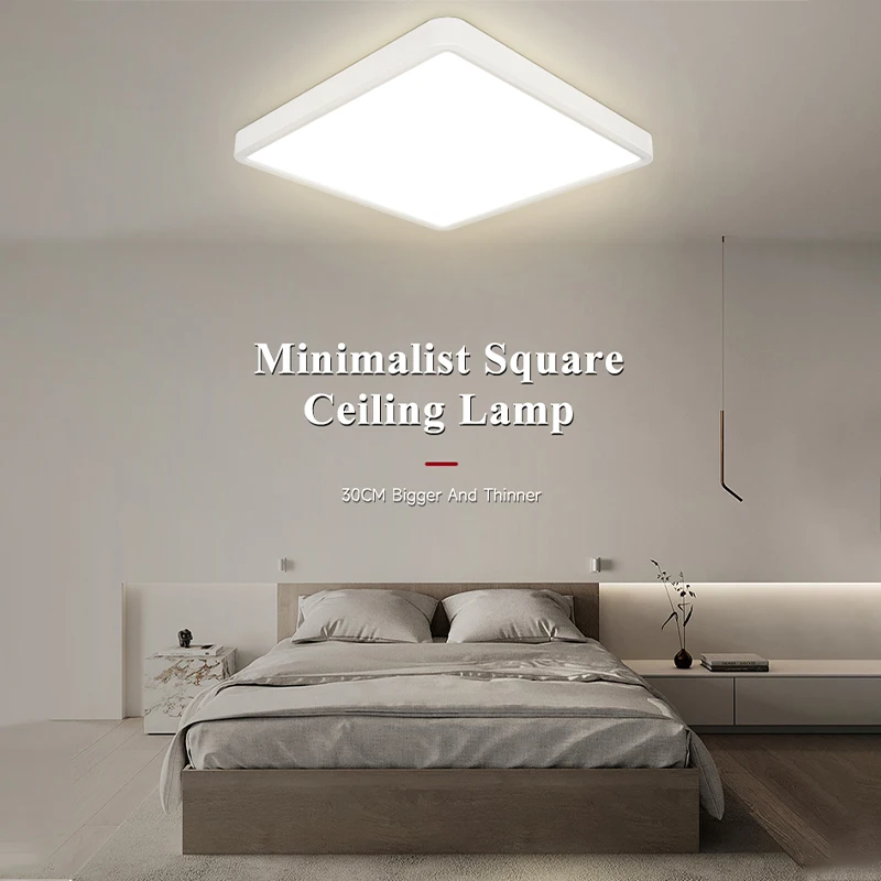 Ultra-thin Led Ceiling Light Dimmable Square 11.8inch Ceiling Lamp 110/220V 36W For Living Room Remote Control Smart Panel Light