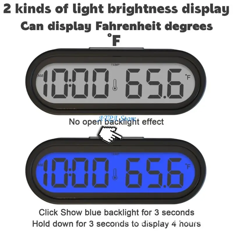 

U13C Multifunctional Clock Car Accessories Dashboard Mounted Mini Electronic Auto Clocks with Time Date Temperature Display