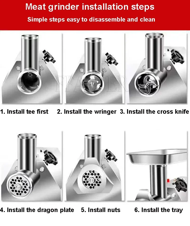 

Electric Meat Grinders Stainless Steel Heavy Duty Mincer ​Sausage Stuffer Food Processor Home Appliances Chopper