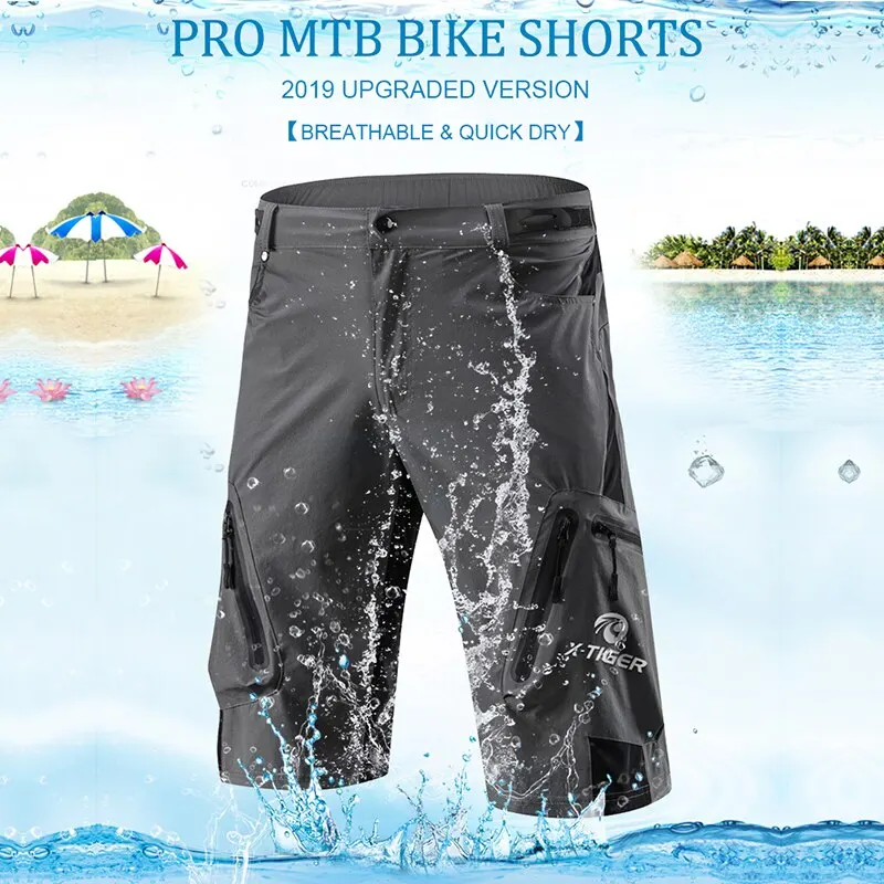 X-TIGER Mountain Bike Shorts Multi-Pockects Breathable Loose Riding Road MTB Shorts Outdoor Sports Waterproof Cycling Pants