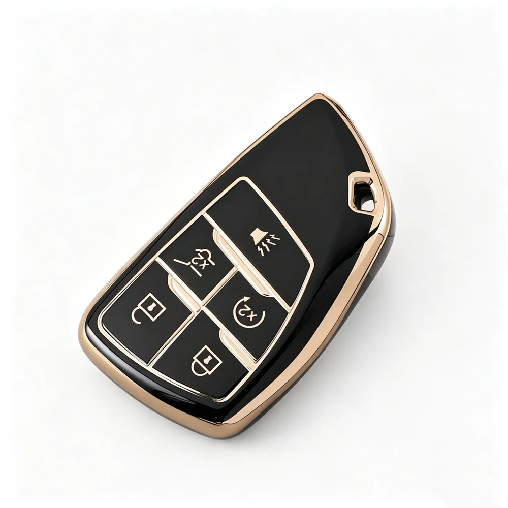 5 Buttons TPU Key Cover Case for Chevrolet Silverado 1500 Suburban Tahoe for GMC Sierra Yukon 2023 2024 Shell Fob Accessories
