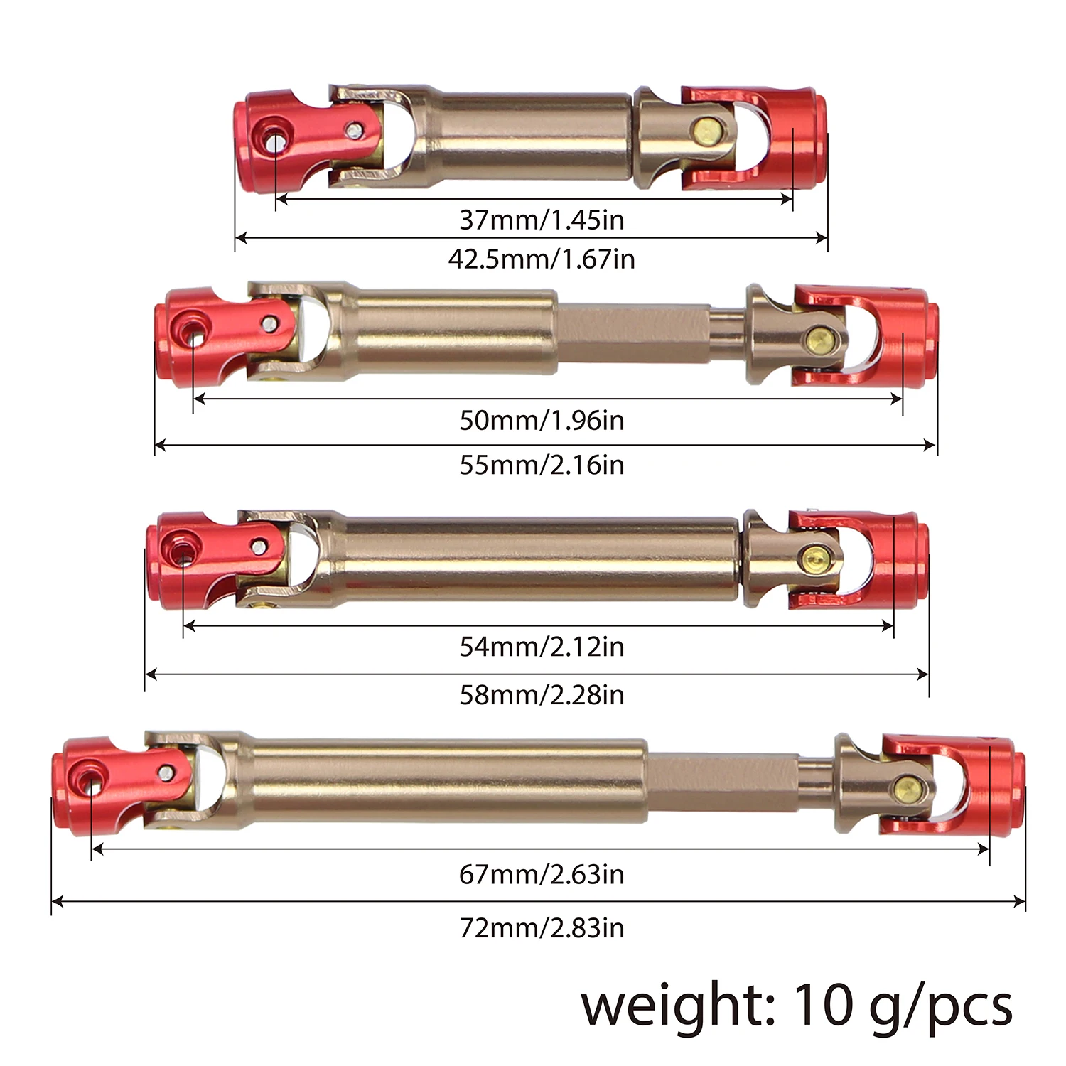 2Pcs Metal Drive Shaft CVD Drive Shafts Chassis Center Driveshaft For 1/18 TRX4M Bronco AX-8560 Upgrade Accessorie