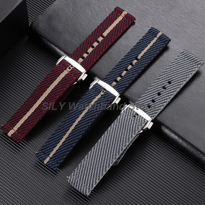 Quick Release Folding Buckle Nylon Watchband 20mm Universal Men Women Sport Canvas Strap Military Bracelet Replacement Wristbelt