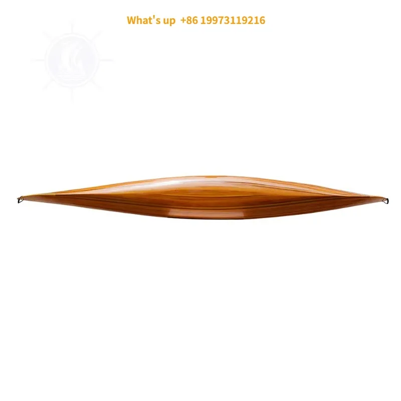 

17 ft Durable Fiberglass Hull Wooden Kayak with Arrows Design for Fishing on Rivers Includes Paddle Sample2026