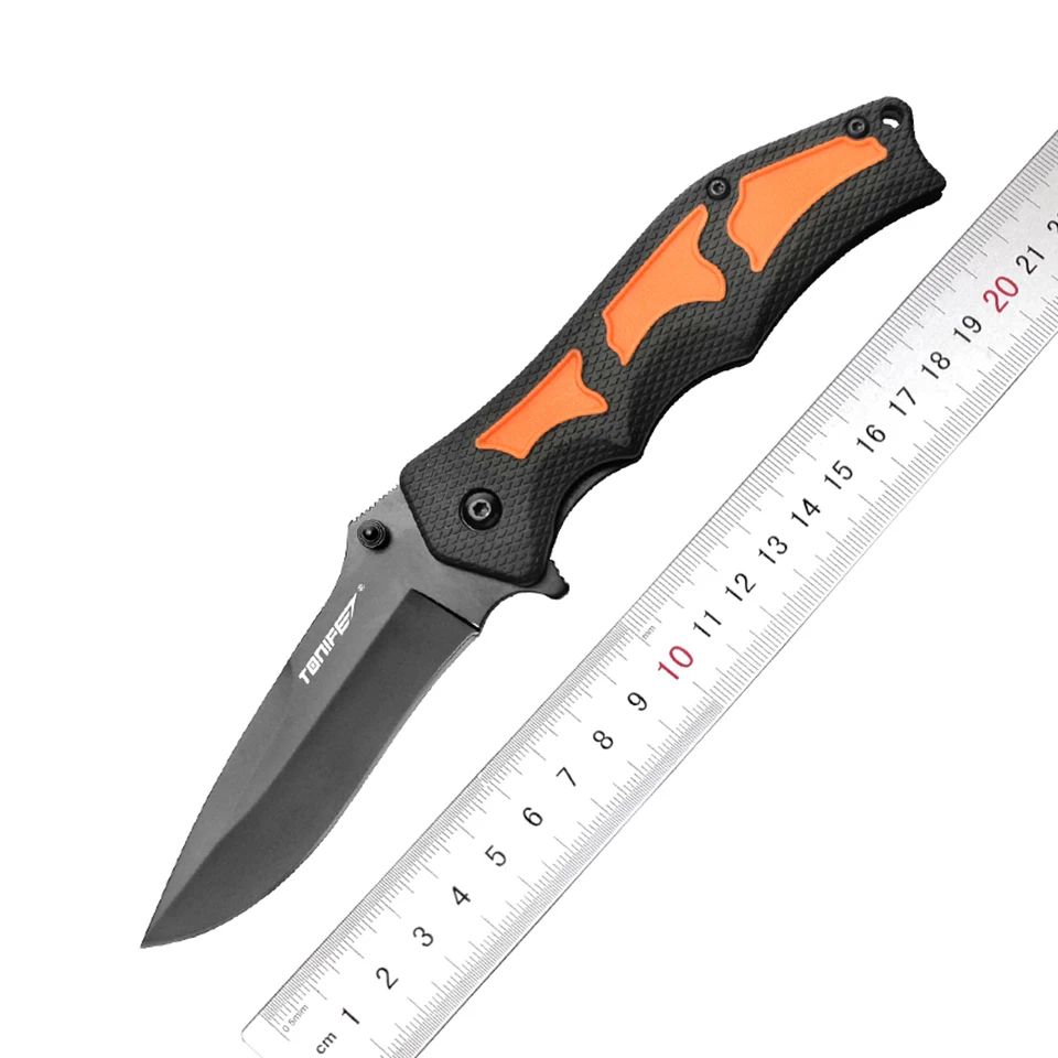 TONIFE Outdoor Folding Knife Portable EDC Camping Pocket Knife High-hardness Cutting Knife and Fruit Knife for Hiking Travel BBQ