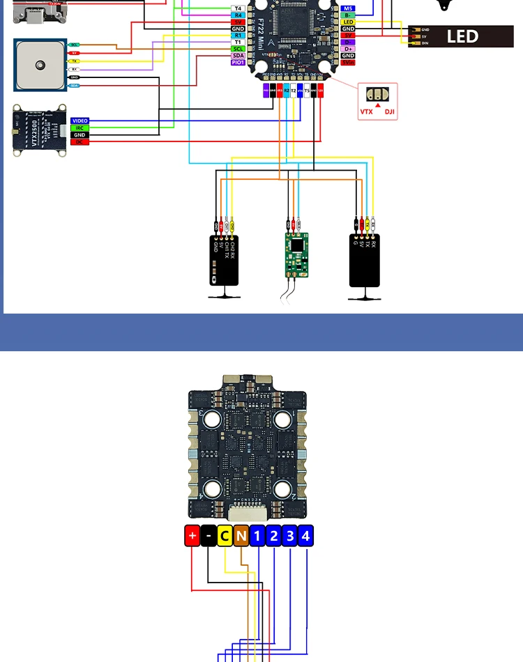 DAKEFPV Mini F722 FC Mini-Stack F722 6S 55A 8S 70A BLS Bluejay ESC 20X20mm Flugcontroller für 3-Zoll-, 4-Zoll- und 5-Zoll-FPV-Drohnen – Detail 8