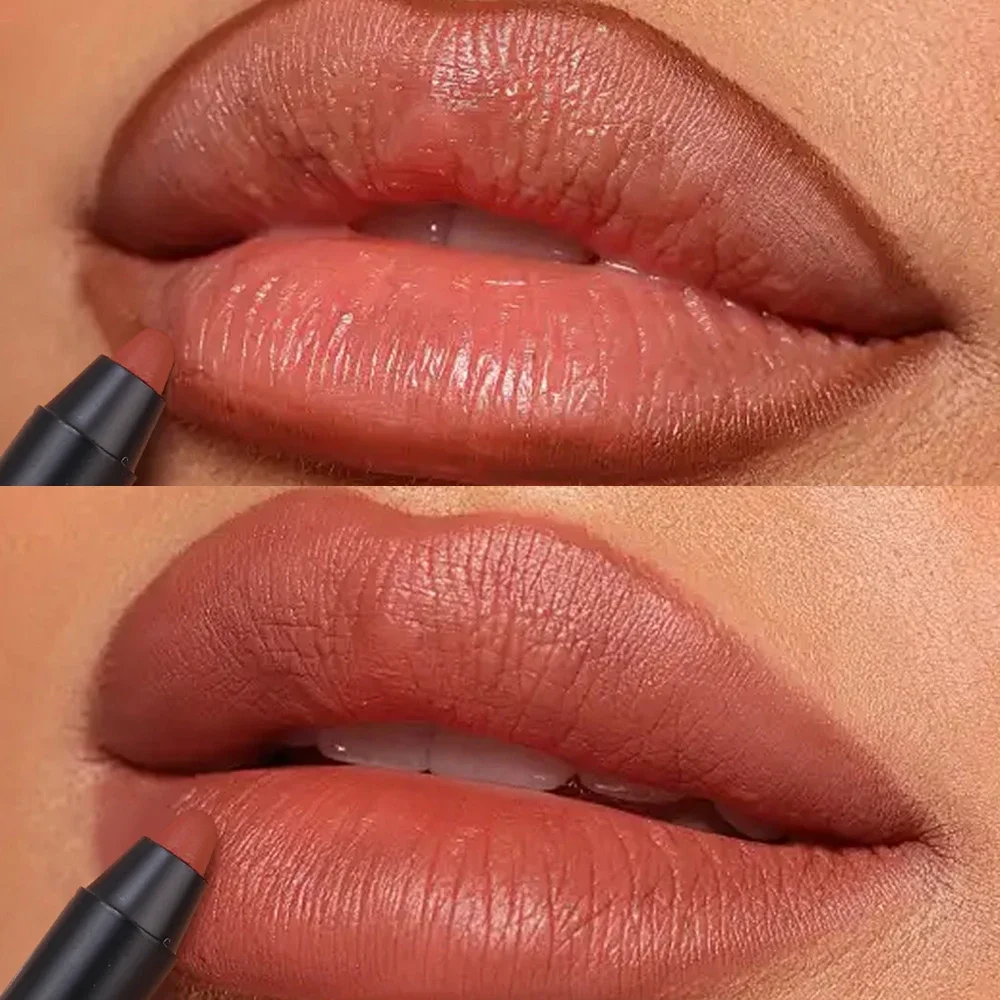 Waterdichte Matte Lipliner Potlood Sexy Rode Contour Tint Lippenstift Aanhoudende Anti-Stick Cup Hydraterende Lippen Make-Up Cosmetica 12 Kleur