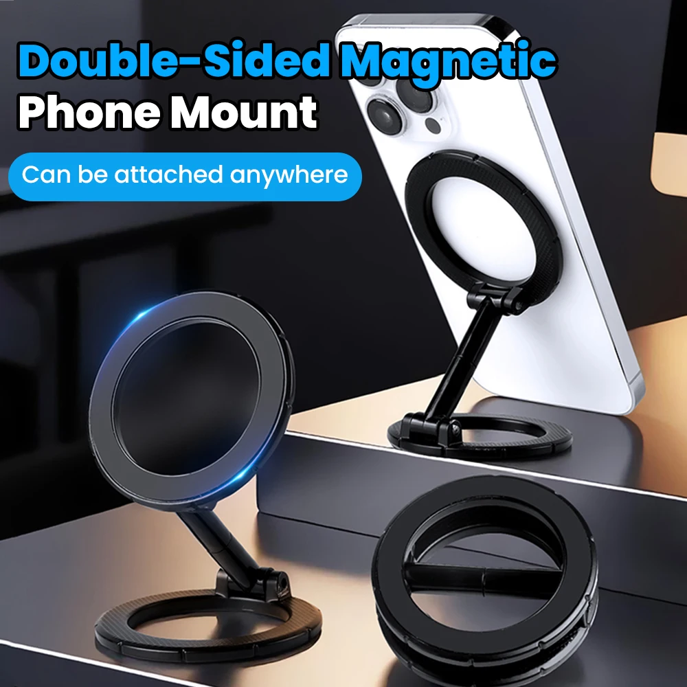 

Double-Sided Magnetic Phone Ring Holder 360° Rotation MagSafe Foldable Phone Mount For iPhone 17 16 Huawei Xiaomi Stand Holder