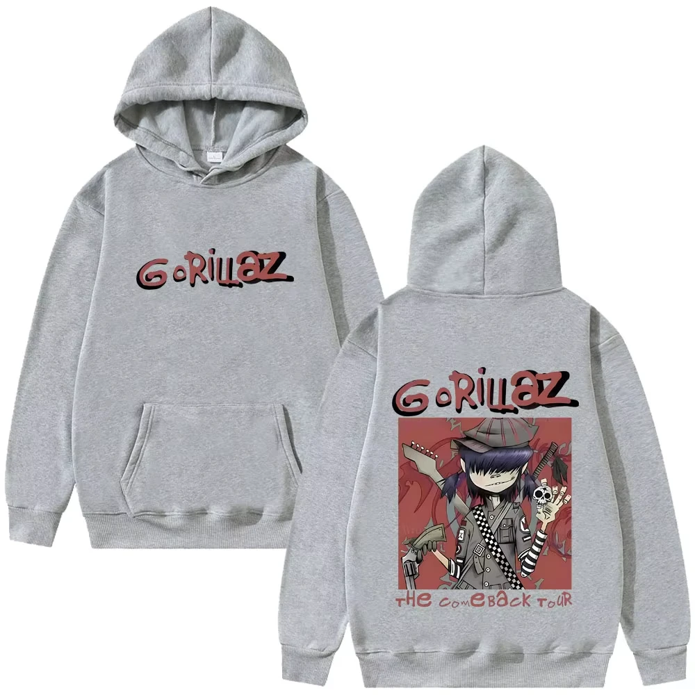 الرجال النساء الهيب هوب موضة المتضخم الشارع الشهير للجنسين القوطية الشرير البلوز هوديس روك باند غوريلاز تعال جولة هوديي #3