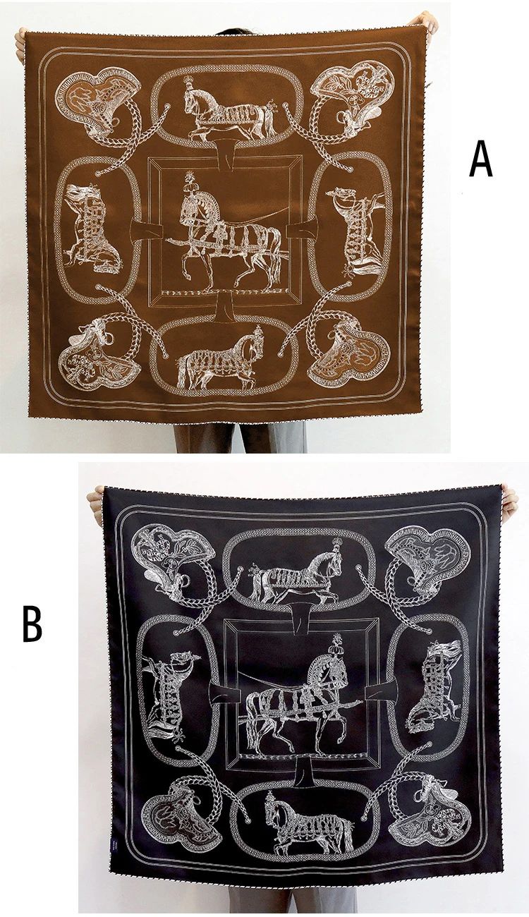 حك وشاح حريري النساء 90 سنتيمتر ساحة عصابات الفاخرة المصممين الرقبة والأوشحة شالات منديل 35 "x 35" الأم هدية AB طباعة